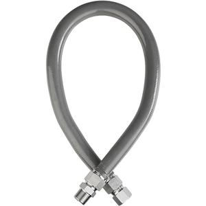18" 3/4"MIP x 3/4"FIP Gas Line(1"OD),Gray PVC Coated Gas Connector Hose Supply,Full Flow Gas Hose for Indoor and Outdoor