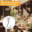 MIN CI Magnetic Hooks Heavy Duty, 35lb+ Strong Magnetic Wall Hooks for Hanging, Neodymium Metal Magnets with Hooks Large Magnetic Hooks, for Classroom Cruise Fridge Kitchen, Pack of 12