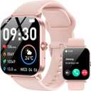 Smart Watch, 1.85" HD Smartwatch for Men Women (Answer/Make Calls), Fitness Watch with Heart Rate/Sleep/IP68 Waterproof/120+ Sports Modes, Pedometer, Android Smart Watch for Android iOS (Pink)