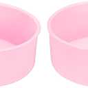 UXCELL 2-Piece Round Silicone Cake Molds, 6-Inch Nonstick & Quick Release for Layer, Smash & Cheese Cakes - Pink