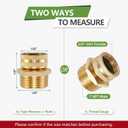 Lead-Free Brass 3/4" GHT Female to 1" NPT Male Swivel Adapter, Heavy-Duty Thickened Wall, Hose to Pipe Fitting, 2 Pack