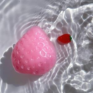 2 x Taba Squishy, Strawberry,Kawaii Squishies PVC Toys,Stress Relieving Fur Ball OPP Packaging Gifts|Squishy Fidget Toys for Anxiety&Relaxation|Perfect Desk Accessory for Adults (Pink(1 Pack))