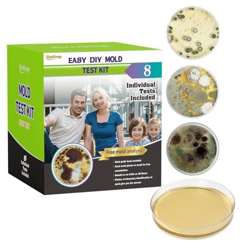 Mold Test Kit for Home Within 8 Individual Tests,DIY Detector at Home,Surface Mold,HVAC,Indoor Air Quality Testing Kits,Black Mold Testing,Includes Detailed Mold Identification Guide and Free Lab