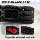 ROBLOCK Off-Road Traction Boards with Jack Lift Base and Carry Bag, 27.1" Reinforced Recovery Boards Offroad on Sand, Mud, Snow, Portable Overlanding Gear for 4WD, Truck, Jeep, RV, SUV, Red, Pack of 2