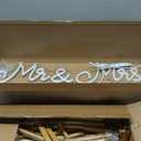 Novabright 2 Pcs 7 ft Large Metal Heart Arch Stand and Mr and Mrs Neon Sign for Wedding Party Valentine Proposal Engagement Birthday Bridal Ceremony Backdrop Wall Gold Decoration, Outdoor, Indoor