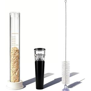 Sourdough Aliquot Jar Kit - Precision Dough Starter Fermentation Tracker Tools, Glass Rise Measuring Tube with 0-150% Scale, Pump, Silicone Base & Cleaning Brush for Artisan & Home Bread Baking