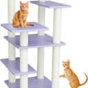 5 Level Cat Tree for Outdoor and Indoor Cats,Large Cat Tower with Scratching Posts 46 inches