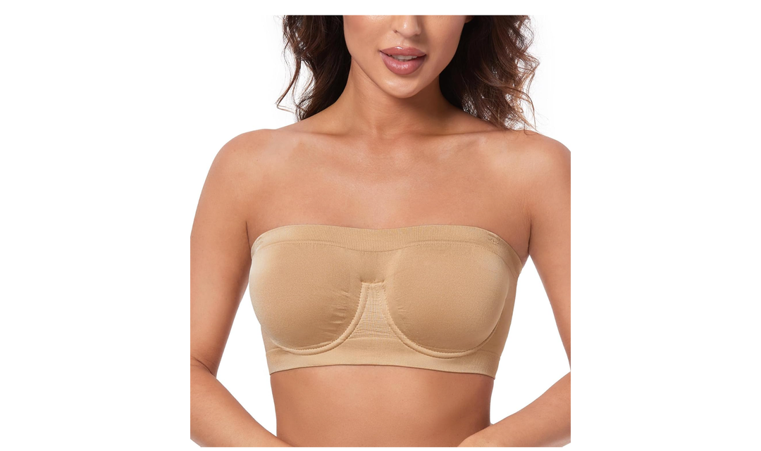 HACI Women's Non Padded Strapless Bra Underwire Bandeau Seamless Multiway Supportive Tube Top L HACI Women's Non Padded Strapless Bra Underwire Bandeau Seamless Multiway Supportive Tube Top L