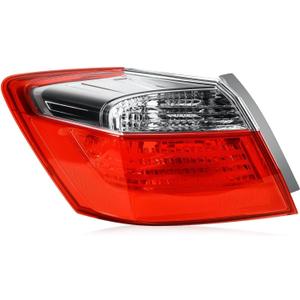 Tail Lights Outer Compatible with 2013 2014 2015 Honda Accord LX EX Sport Sedan 4 Door Halogen Type Brake Rear Lamp Taillights Replacement for 33550T2AA01 HO2804101