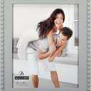 Malden International Designs 2386-80 Bead W/Wood Mat, Gray, 8x10