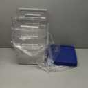 CURTA 4 Pack Food Storage Containers with Blue Lids - NSF Listed Commercial Grade in 12.0 Qt - Square, Clear, Polycarbonate