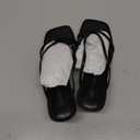 DREAM PAIRS Kitten Heels for Women Flip Flops Slip on Low Heels Open Square Toe Thong Heeled Strappy Sandals Slides Comfortable Dress Shoes (9.5, Black)