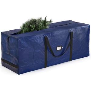 Zober Large Christmas Tree Storage Bag - Fits 9 Ft Artificial Trees - Plastic, Waterproof Christmas Tree Bag For Storage Box For Xmas - Strong, Durable Handles - Label Card Slot - Blue