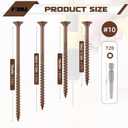 #10 x2-1/2 Deck Screws, 5LB Star Drive Wood Screws, 367Pcs Rust Resistant Timber Screws for Timber/Log/Landscaping Wood, T25 Star Bit Included, Brown