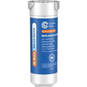 Crystala Filters Water Filter Compatible with XWFE (Built-in CHIP), Replacement for GE XWFE, XWF Refrigerator Water Filter Pack of 1