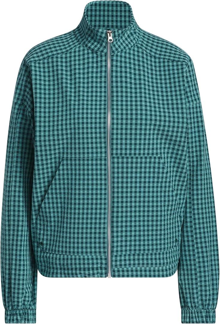 Adidas Women's Ultimate365 Gingham Jacket, Size Small (Aurora Ivy)