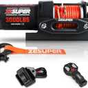 ZESUPER 3000 lb Electric Winch for ATV UTV Trailer Boat Synthetic Rope Winch 12V DC Off Road Towing Winches with Wireless Remote Mounting Bracket