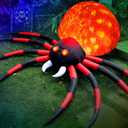 8 FT Halloween Inflatable Spider Outdoor Decorations for Yard, Giant Crawling Spider with LED Rotating Flame, Large Creepy Spider Props for Halloween Party Garden Lawn Patio Outside House Window Decor