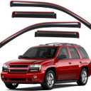 Lightronic Extra Durable Clip-on in-Channel Auto Vent Window Visor, Fits 2002-2009 Chevrolet Trailblazer, UV Protection Rain Guard, Original Wind Deflector, No-Drill Easy Install, Dark Smoke, 4-Pcs