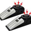 2 Pack Portable Door Stop Alarm, Door Stopper with 120db Loud Security Alarm, Travel Door, Doorstops Wedge Sensors Security Devices for Traveling Apartment Hotel and Home (Black)