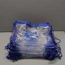 12 clear drawstring bags, blue logo, blue strap