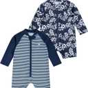 Hurley Unisex Baby 2-Pack Long Sleeve Rash Guard Coverall 9M