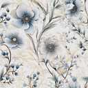 Silver Floral Grey/Blue/White Poppy Flowers Peel and Stick Wallpaper Easy Peel Off Contact Paper Stick on Adhesive Wall Paper for Bathroom Waterproof Renter Friendly