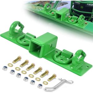 Tractor Bucket Grab Hooks with Self-Locking Function (2026 Upgraded),Tractor Bucket Hooks Bolt on Hooks 2 Receiver (Heavy-Duty) with D Rings Compatible with Kubota Tractors (Straight)
