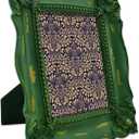 SIMON'S SHOP Vintage 6x8 Picture Frame for Wall and Tabletop Display, Rustic Photo Frame in Distressed Moss Green, Shabby Chic Home Decor