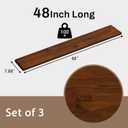 48 Inch Solid Walnut Floating Shelves Set of 3, Rustic Farmhouse Wall Mounted Shelves with 150 lbs Capacity, 4ft Long Wood Shelving for Living Room, Kitchen, Bedroom & Bathroom, 3T48IN