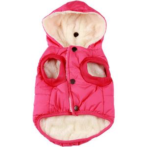 Fleece Lining Extra Warm Dog Hoodie in Winter,Small Dog Jacket Puppy Coats with Hooded Pink XS