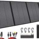 PPQ 200W Portable Solar Panel Kit 18V/12A,14lb Foldable Briefcase Solar Charger w/ 24% Efficiency, 3 Cables & 16 Outputs for All Camping Power Station, RV Battery, Phones, IP67 Waterproof