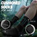 Wildarms 5 Pack Mens Crew Boot Socks Breathable Durable Cushioned Work Socks Athletic Socks with Moisture Wicking for Hiking (8-10, Black)