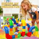 Rail Electric Train Set, 3D Magic Flexible Race Tracks for Kids,DIY Race Car Track Building Kits with Train and Traffic Signs,for 3 4 5 6 7 8 Years Old Boys Girls (123PCS-2car)