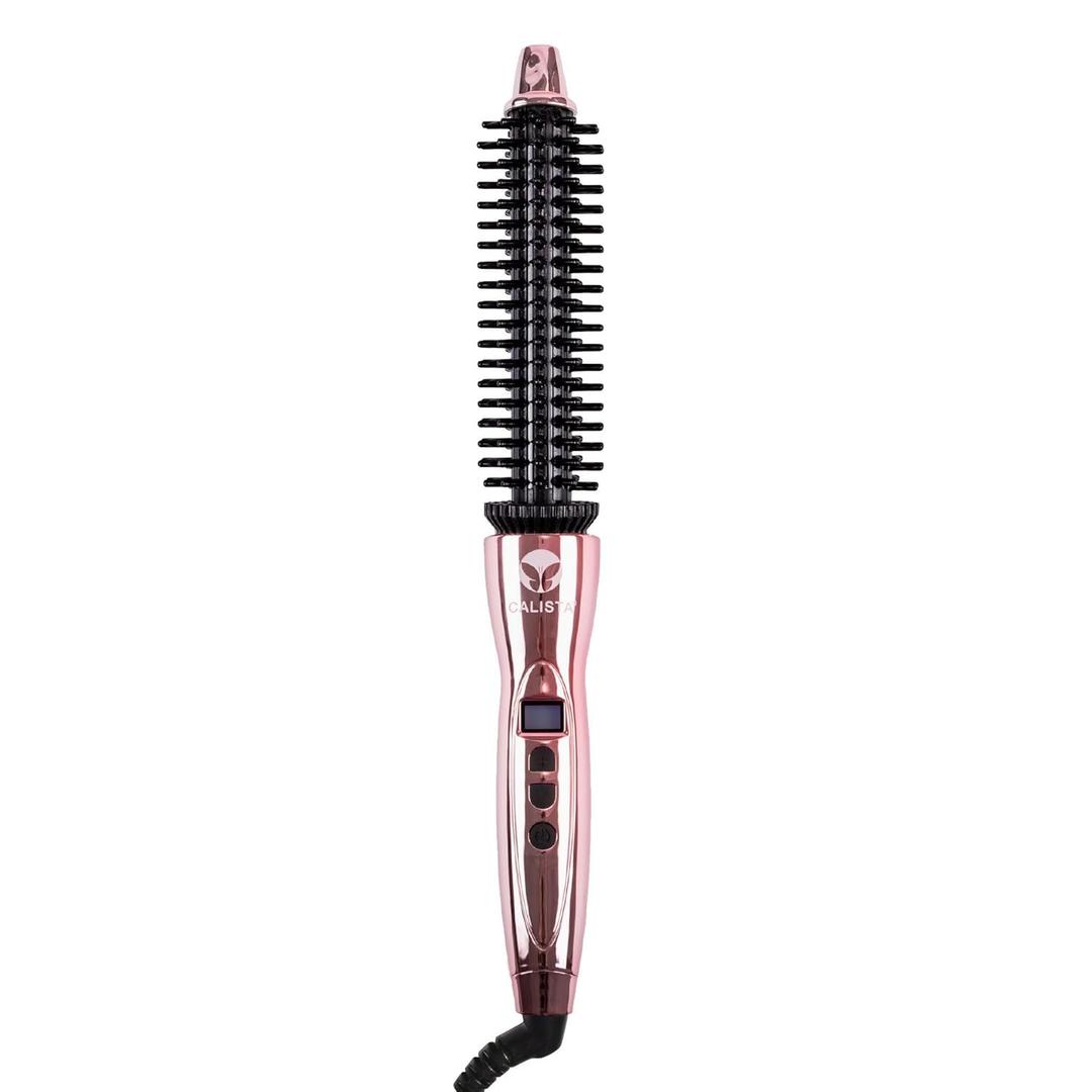 Calista Perfecter Pro Heated Round Brush - Thermal, Hot Styling Brush, For Women, 0.75 Inch, Rose Gold, Adjustable Temp & Dual Voltage