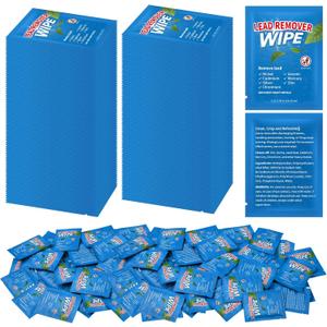 200 Pack Lead Remover Wipes for Shooting Hand&Surface Cleaning Wipes Effectively Removes Lead, Dust, Oil&Grime Individually Wrapped Wipe for Shooting Ranges, Hunting, Industrial Use (Blue)