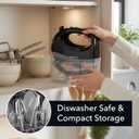 OVENTE 5-Speed Corded Electric Hand Mixer with Stainless Steel Whisks, Compact Portable Design with Snap-On Storage Case,150W Lightweight Handheld Mixer for Baking & Cooking, Black HM151B
