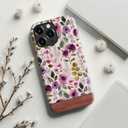 2 x for iPhone 13 Pro Max Case Cute Wireless Charging Compatible Dual-Layer Shockproof Protection with Stylish Wildflower Design Protective Cover for Women - Custom Floral Wallpaper