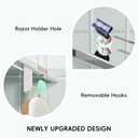 10 Shower Corner Shelf, Stainless Steel Shower Shelves with Razor Hole for Bathroom, Grout in Corner Shelf with Hooks for Tiled Wall 2 Pack, Polished