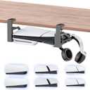Kosker NoDrill PS5/Slim/Pro Under Desk Mount, Metal Under Desk PS 5 Mount for PS5 Slim Digital & Disc, PS 5 Holder Under Desk with Clamp, Screw and EVA Foam for PS 5/Slim/Pro Digital Console