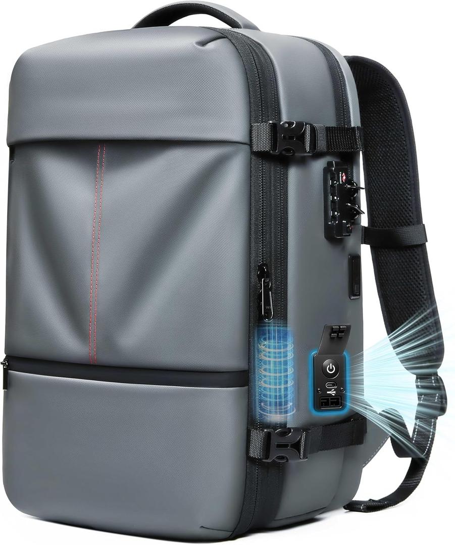IKYWT Vacuum Seal Backpack Travel with Ultra-Power Pump, 80L Expandable Travel Backpack with Vacuum System w/TSA Lock