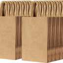200Pcs Paper Bags 5.8x3.2x8.3'',Gift Wrap Brown Bags with HandleSmall Paper Bag (Brown)