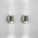 Cordless Rechargeable Crystal Wall Sconces Battery Operated Set of 2 | Crystal Wall Lights Battery Sconces Wall Decor Picture Light for Living Room Bathroom Bedroom (2 Pack, 15.5'')