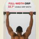 Doorway Pull Up Bar, Patented Flat Structure with Uninterrupted Full-Length Grip, Extra Wide 26.832.7", 573 lbs Capacity, Adjustable 31.836.6" Doorways, Tool-Free Installation