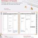 2026 Planner, Weekly and Monthly Calendar Planner from January 2026 - December 2026, 5.75" x 8.38" Hardcover Leather Hourly Appointment Book with Tabs, A5 Spiral Daily Planners for College School Work Home, Pink