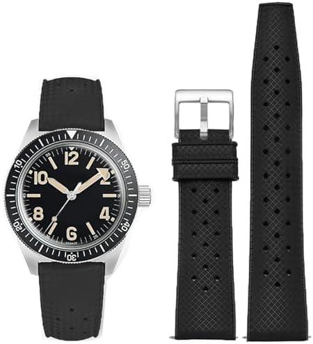 Nizonlaie FKM Rubber Watch Bands Tropical Style Quick Release Fluororubber Watch Strap 18mm 20mm 22mm Universal Soft Breathable Durable Sporty FKM Rubber Replacement Band Strap for Men Women