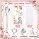 24 Set Tea Spoon Party Favors Sliver Tea Spoons Bulk 8 Style Flower Teaspoon with Thank You Cards Gift Bags Stainless Steel Dessert Coffee Spoons Bar for Bridal Shower Guest Souvenir Gift