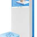 Dual Sided Comfort Gel Memory Foam Breathable Baby Bed Mattress for Crib, Premium for Infant and Toddler with Removable Outer Cover, White & Blue, Standard Size 52 x 27.5 x 5 Inches