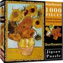 MaxRenard Game Jigsaw Puzzle 1000 Pieces and Up for Adult Toy Fine Art Collection Sunflowers by Vincent Willem Van Gogh (A008)