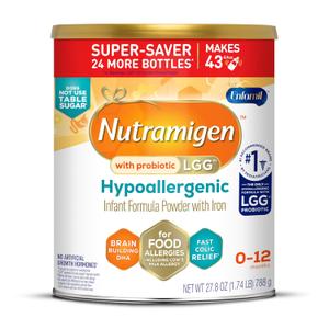 Enfamil Nutramigen Hypoallergenic Baby Formula with Iron, Lactose Free, Colic Relief from Cow's Milk Allergy Starts in 24 Hours, Brain Building DHA, Probiotic LGG for Immune Support, 27.8 Oz Can (27.8 Ounce (Pack of 1), BB: Nov.2, 2026